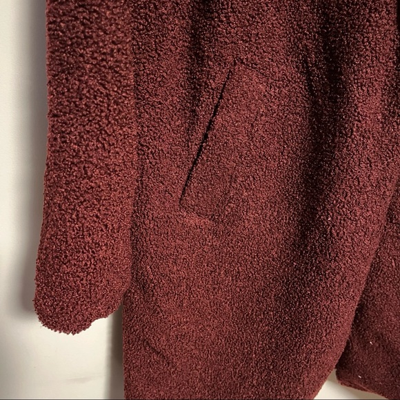 Peyton Jensen Faux Fur Teddy Bear Long Coat Jacket Long Sleeve V-neck  Medium C - Picture 4 of 8